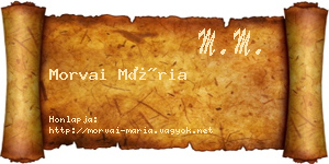 Morvai Mária névjegykártya