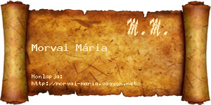 Morvai Mária névjegykártya