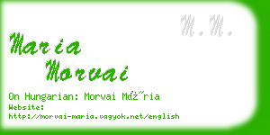 maria morvai business card